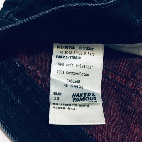 Naked & Famous Weird Guy Red Weft Selvedge Jeans - Picture 7 of 8